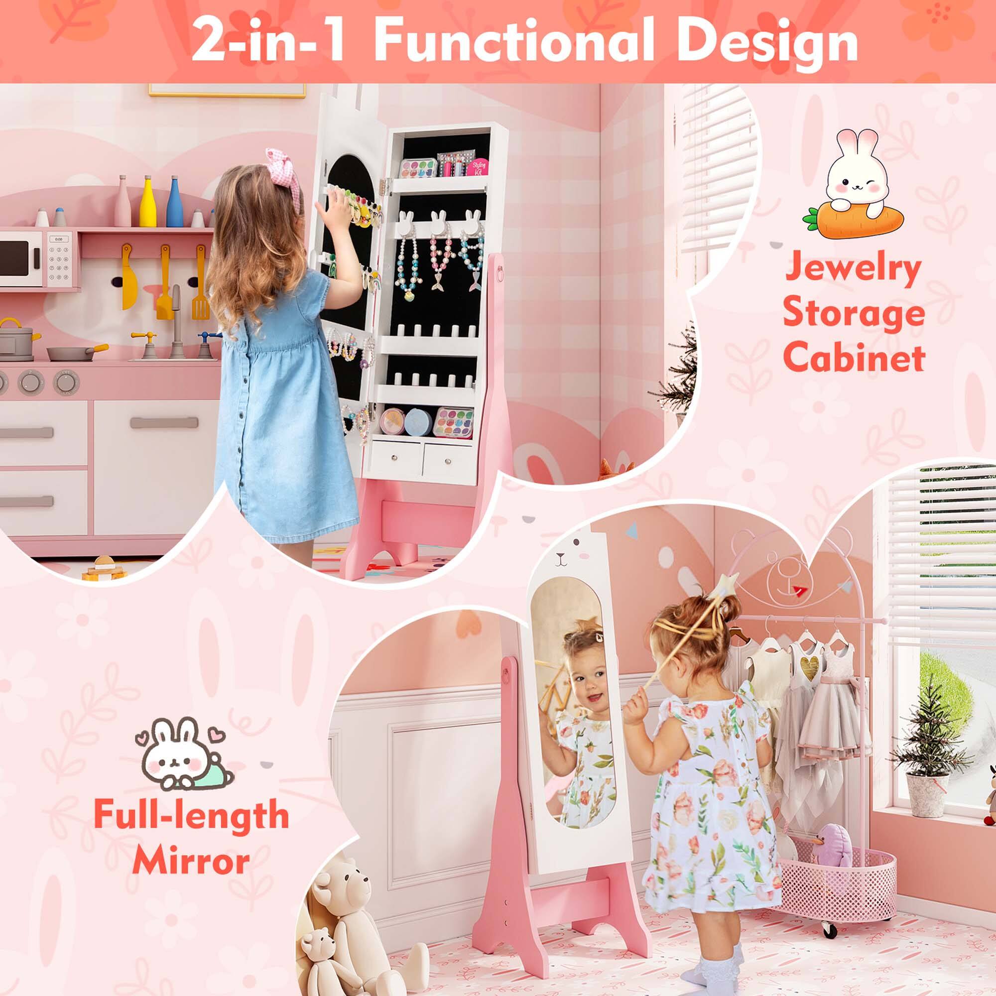 2-in-1 Functional Design

Jewelry Storage Cabinet

Full-length Mirror