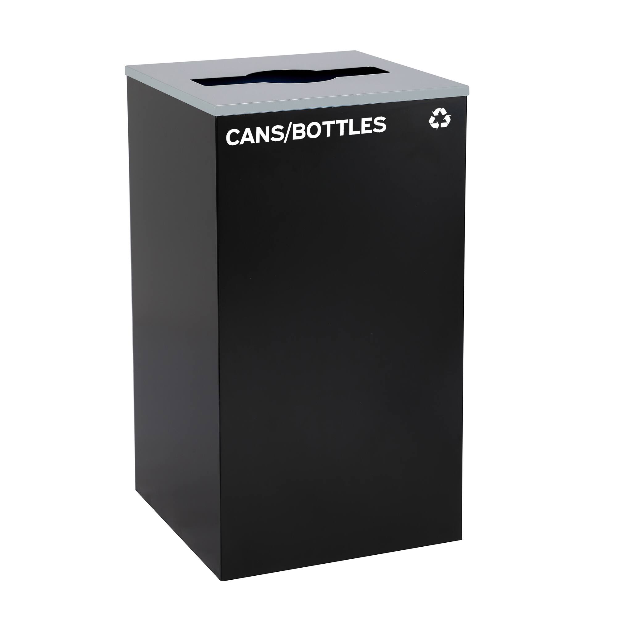Back. Alpine Industries - 29 Gallon Steel Trash Can with Mixed Lid - Black.