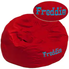 Flash Furniture - Duncan Personalized Oversized Solid Bean Bag Chair for Kids and Adults - Red