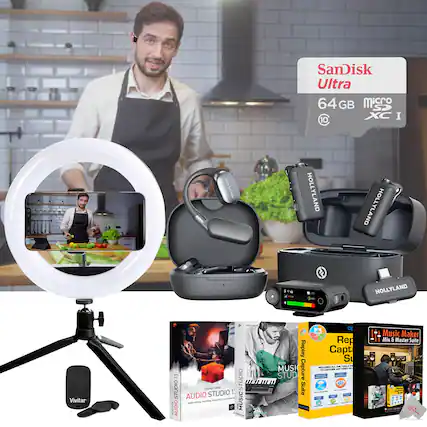 SanDisk Ultra 64GB microSDXC I
HOLLYLAND
Vivitar
AUDIO STUDIO 1.0
Replay Capture Suite
Music Maker Mix & Master Suite