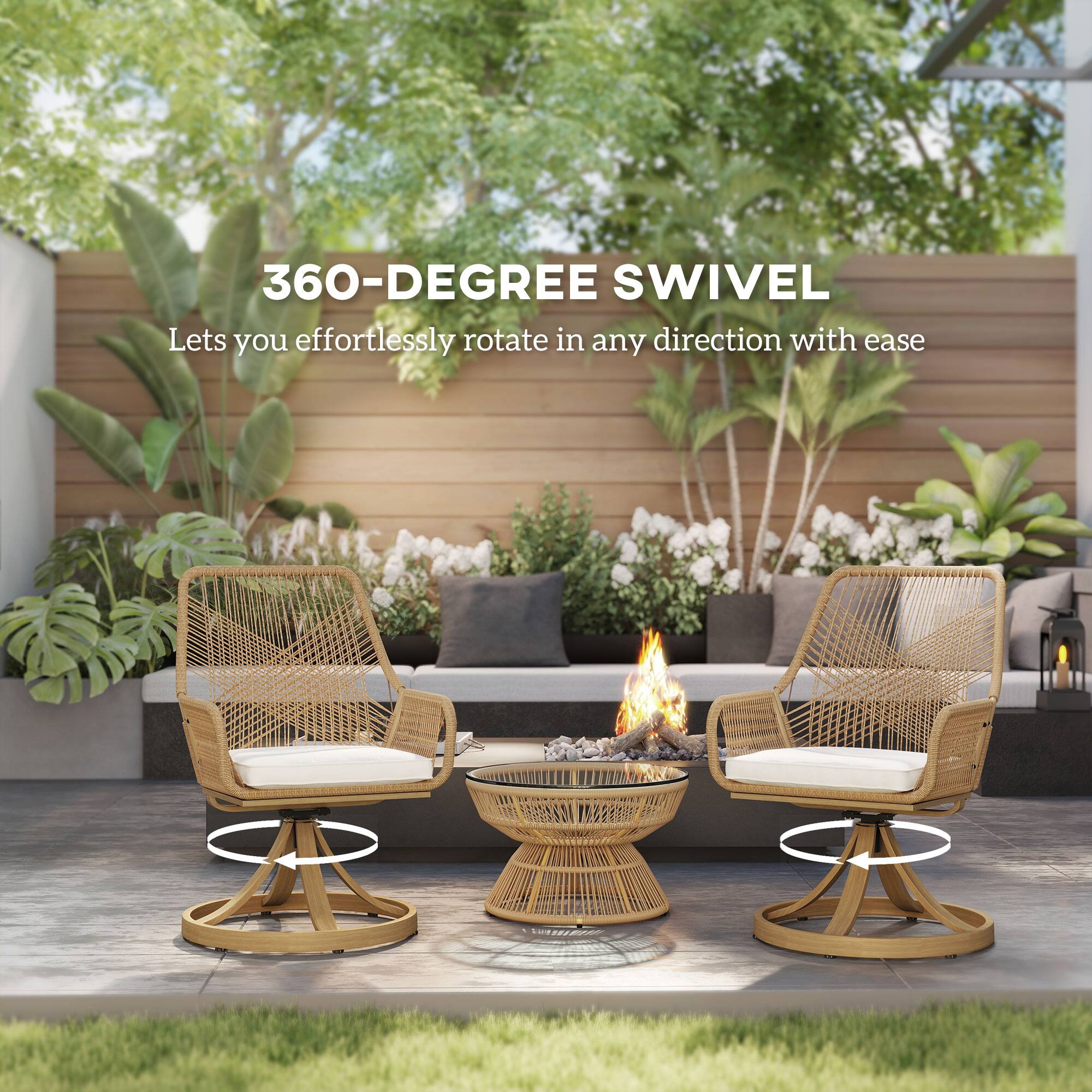 360-DEGREE SWIVEL  
Lets you effortlessly rotate in any direction with ease