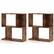 Front. Costway - 2 PCS 3-Tier Bookshelf Geometric Bookcase Side Table with Open Storage Display Shelf - Rustic Brown.