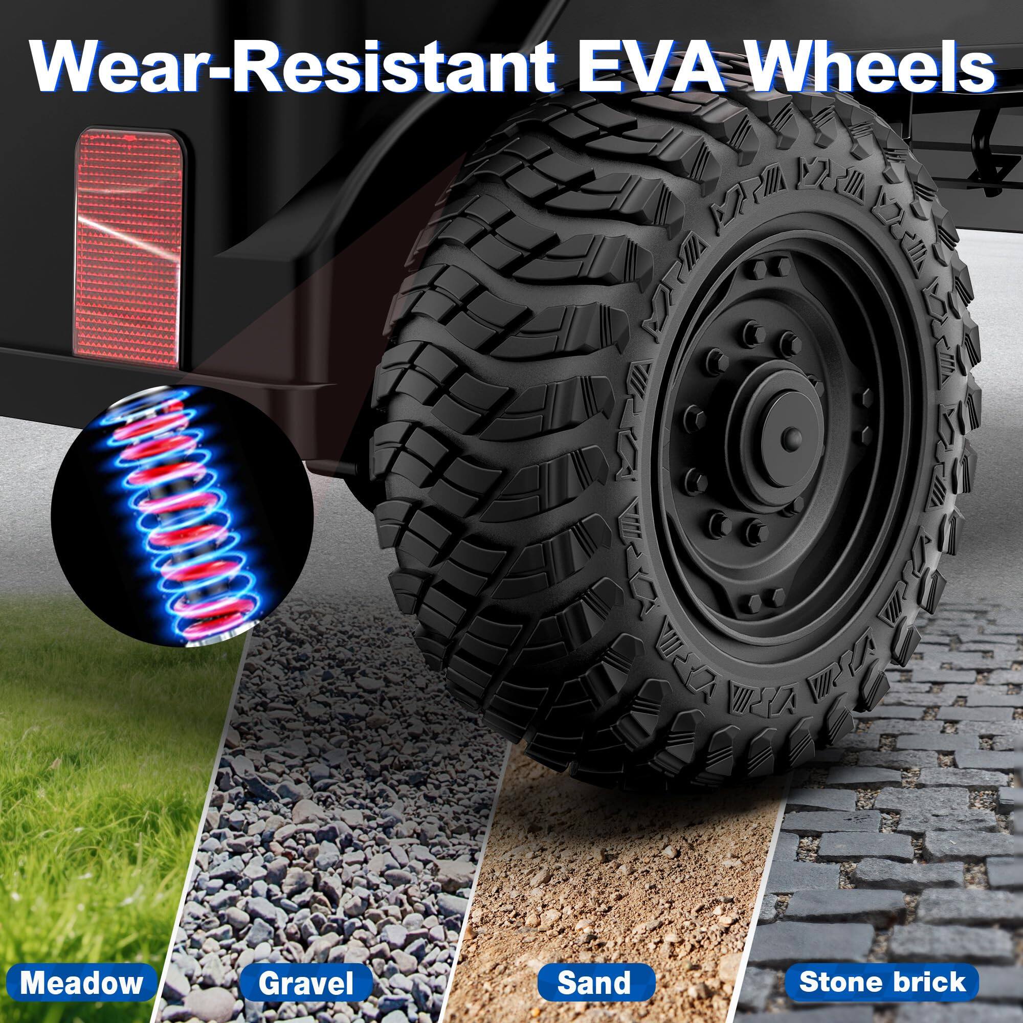 Wear-Resistant EVA Wheels

Meadow  
Gravel  
Sand  
Stone brick