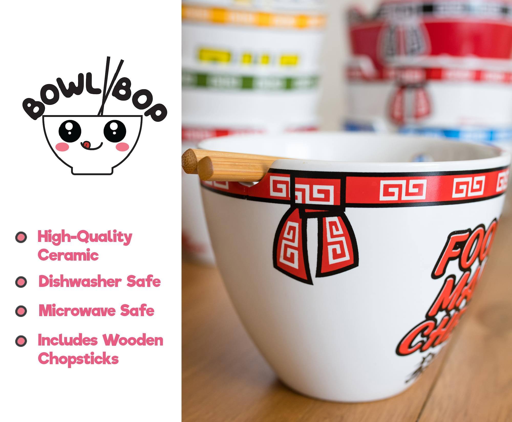 BOWL BOR  
High-Quality Ceramic  
Dishwasher Safe  
Microwave Safe  
Includes Wooden Chopsticks  

FOOD MARKET