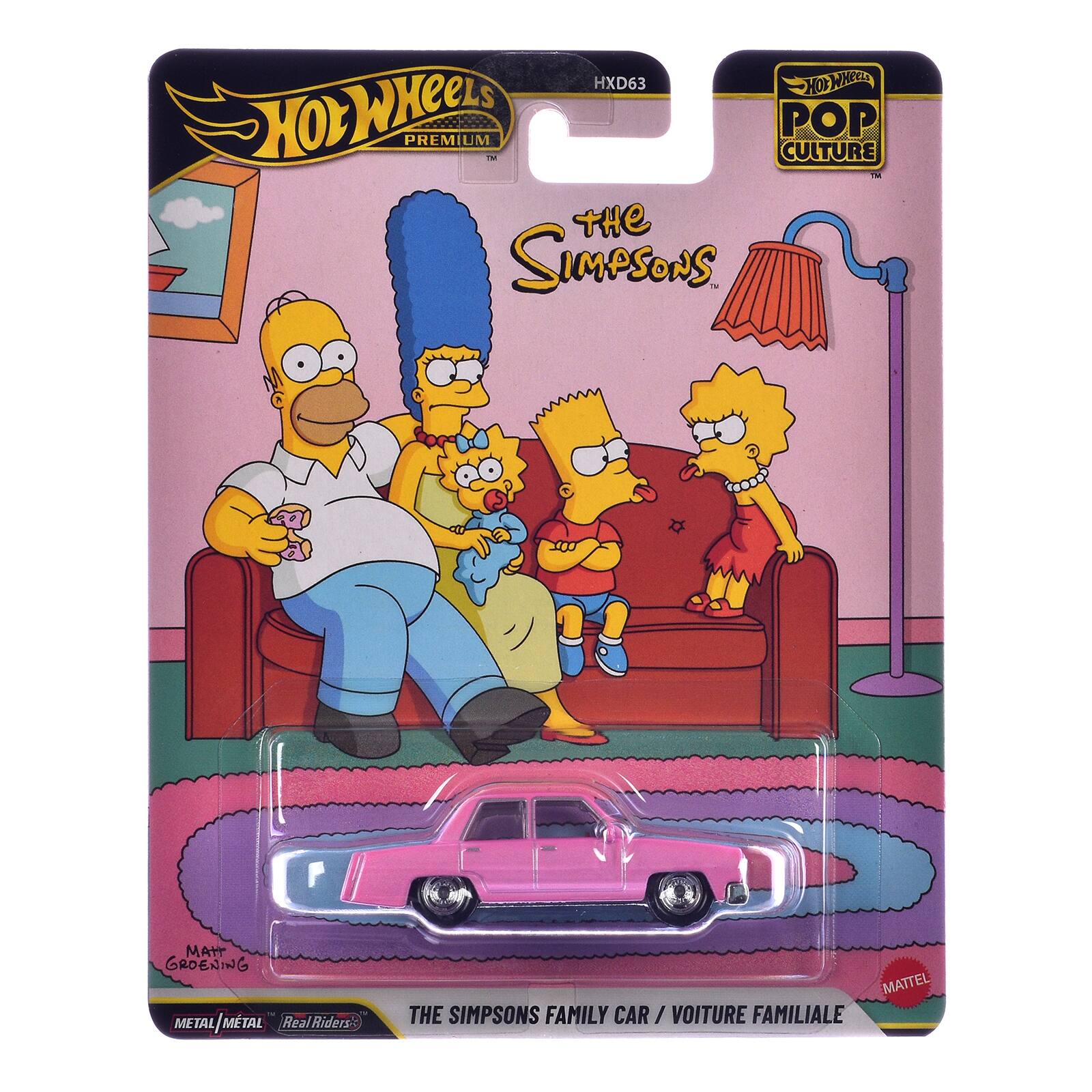 HXD63 Hot Wheels Hot Wheels PREMIUM POP CULTURE TM THE SIMPSONS TU
MA+T GROENING METAL/MTAL Real Riders
MATTEL THE SIMPSONS FAMILY CAR/ VOITURE FAMILIALE