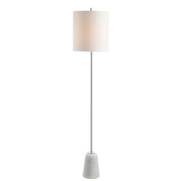 Jonathan Y - Lincoln 62.5" Marble/Metal LED Floor Lamp, White/ - Chrome