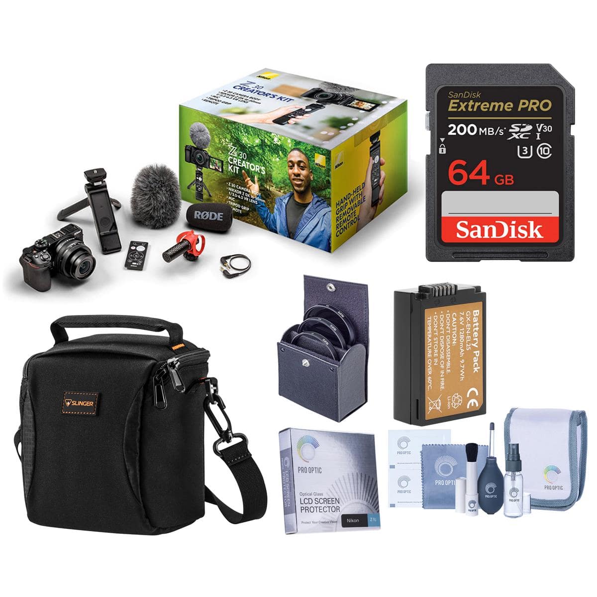 Bundle - Nikon - Z 30 Mirrorless Camera Creator's Kit, with 64GB Memory Card, Shoulder Bag, EN-EL25 Battery, Screen price history on PriceWatchPro