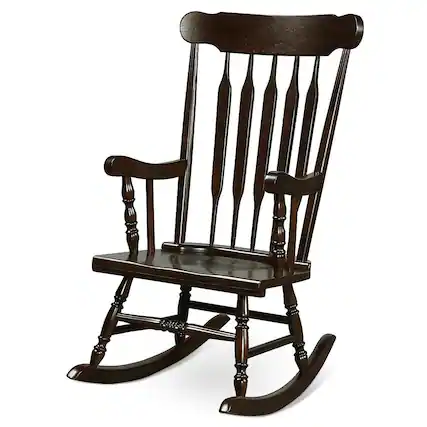 Front. Gymax - Gymax Wooden Rocking Chair Single Rocker Indoor Garden Patio Yard Coffee - Coffee.