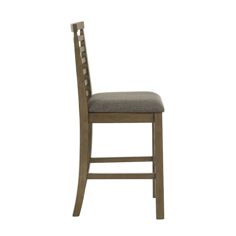 Alt View 1. Liberty Furniture Industries - Upholstered Ladder Back Dining Chair - Counter Height - Set of 2 - Sandstone - Beige.
