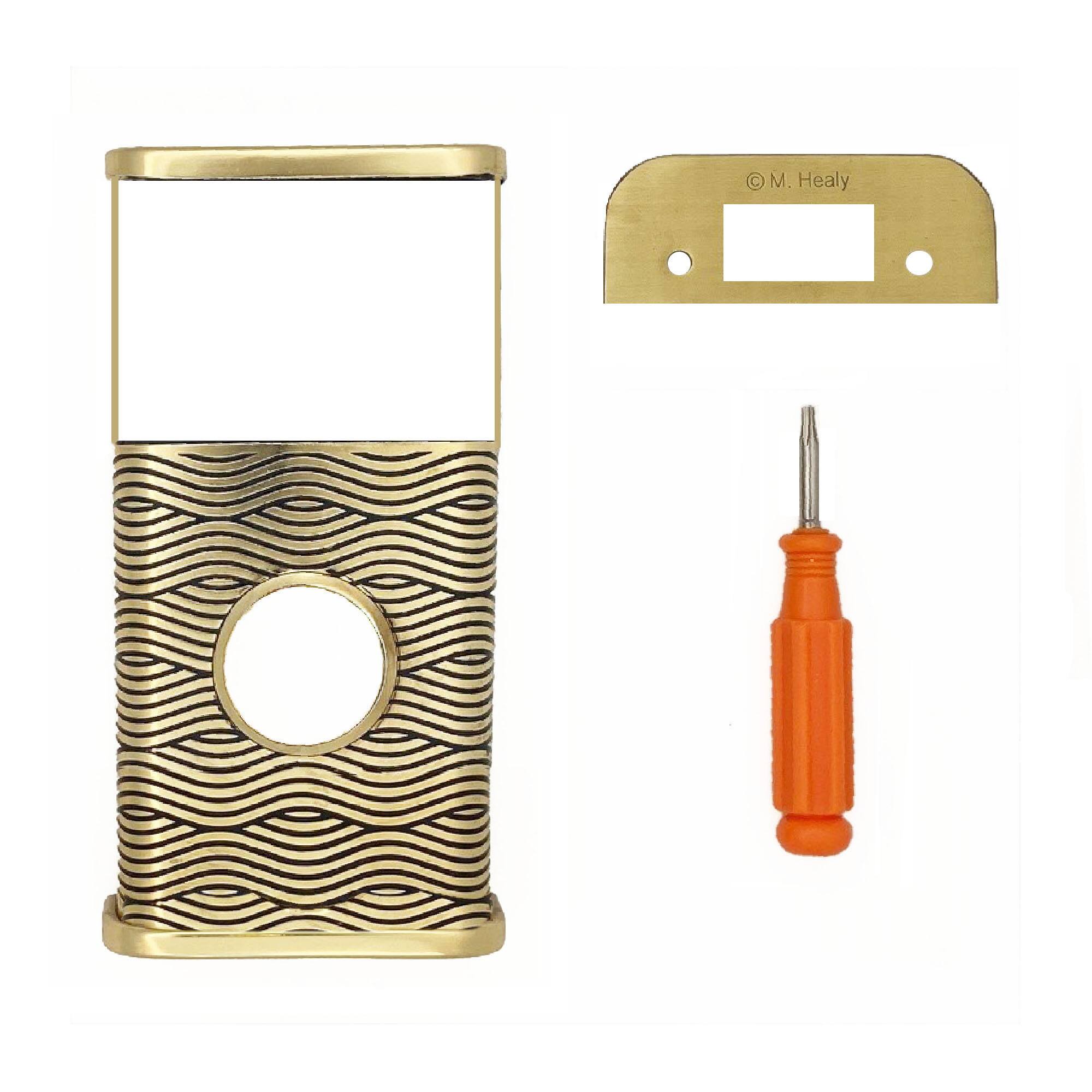 Back. Michael Healy - Waves Video Doorbell Cover (Ring 2nd Gen) - Brass.