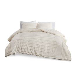 Gracie Mills - Sotelo 3 piece Chenille Stripe Comforter Set - Ivory