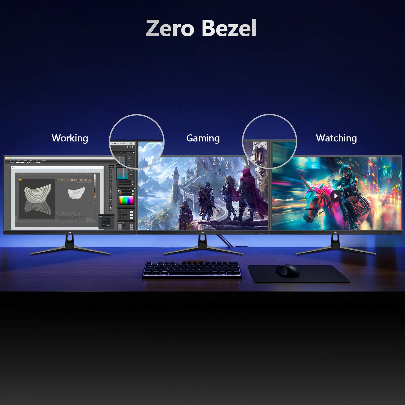 Zero Bezel  
Working | Gaming | Watching