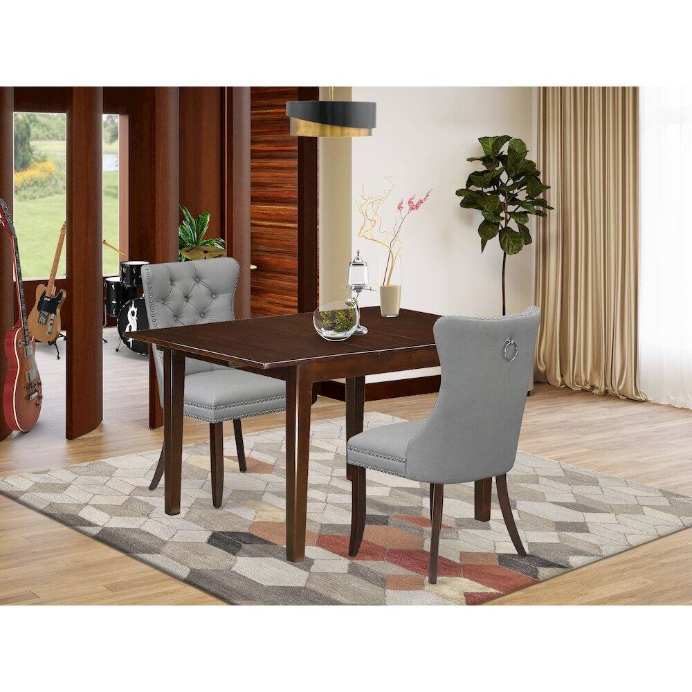 Alt View 9. East West Furniture - 3 Piece Kitchen Table Set - Red.