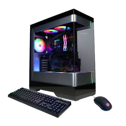 Front. CyberPowerPC - Gaming Desktop - AMD Ryzen 7 7800X3D - NVIDIA GeForce RTX 5070 Ti 16GB - 32GB DDR5 RGB - 2TB PCIe 4.0 SSD - Black.