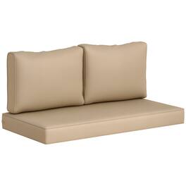 Outsunny - 2 Seat Patio Furniture Cushions, 46x26x5 in, Thick Outdoor Loveseat Cushion Set with Removable Cover - Beige