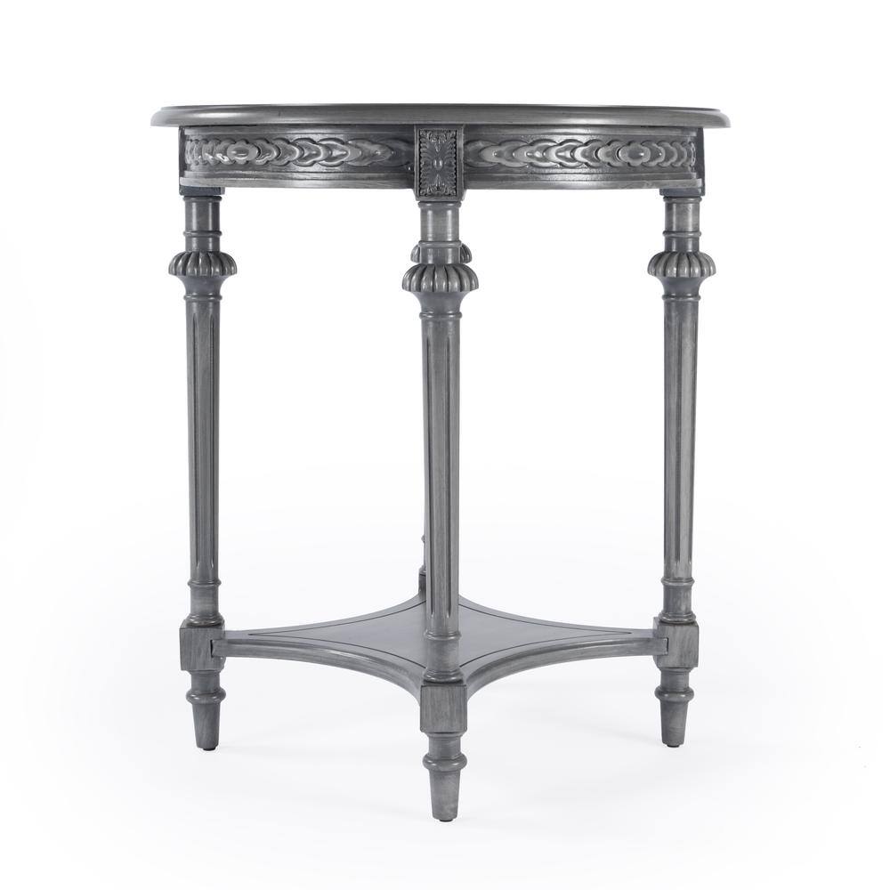 Alt View 1. Butler Specialty - Hellinger Round Lamp Table - Gray.