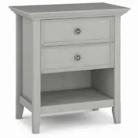 Simpli Home - Amherst Bedside Table - Fog Grey - Front_Zoom