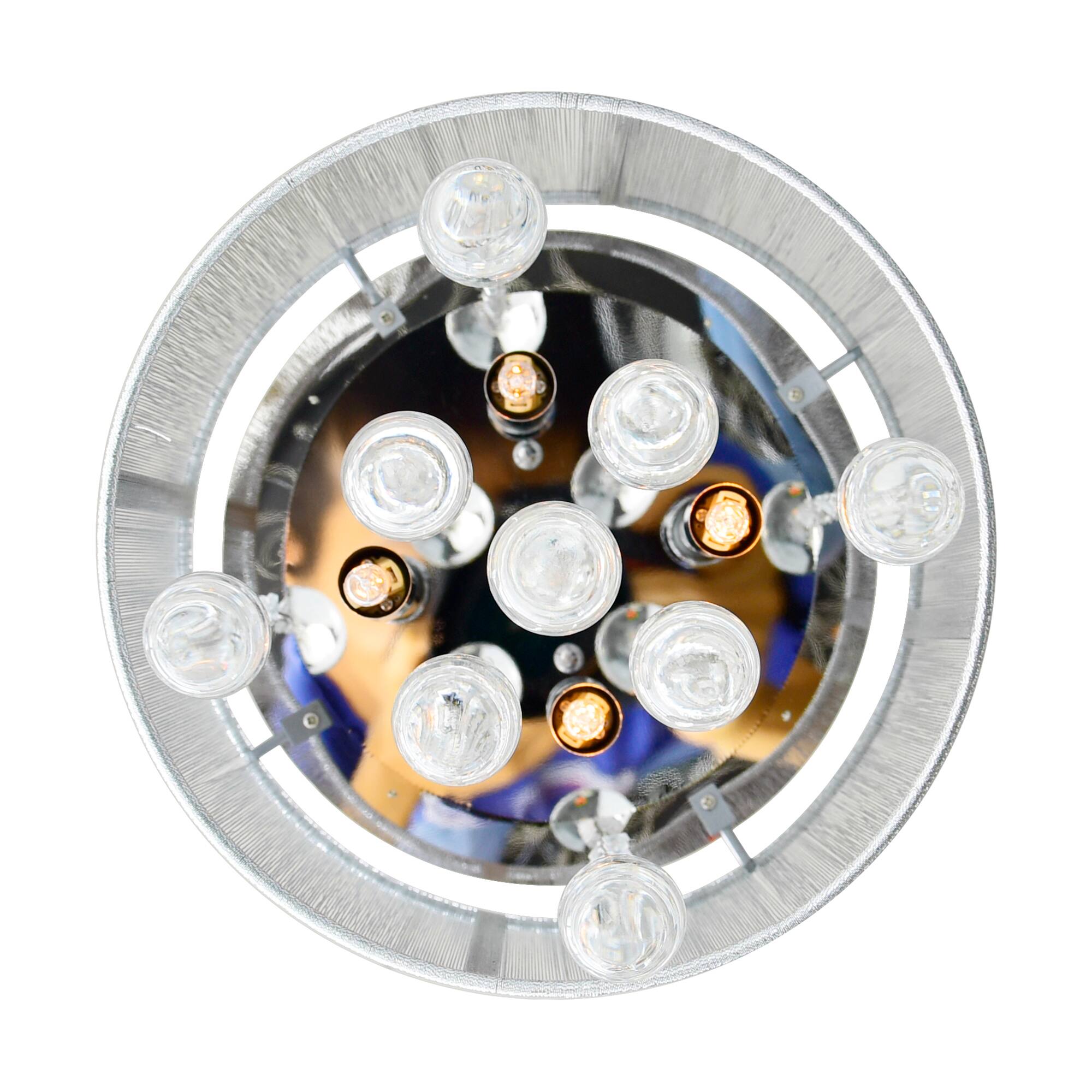 Left. CWI Lighting - Water Drop 4 Light Drum Shade Flush Mount With Chrome Finish - Chrome.