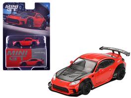 Toyota GR86 "LB-Nation - Liberty Walk" with Carbon Hood Limited Edition 1/64 Diecast Model Car by Mini GT - Red