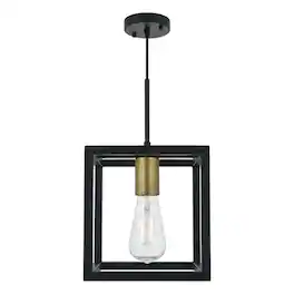 Living District - Resolute 1 light Pendant - Brass And Black