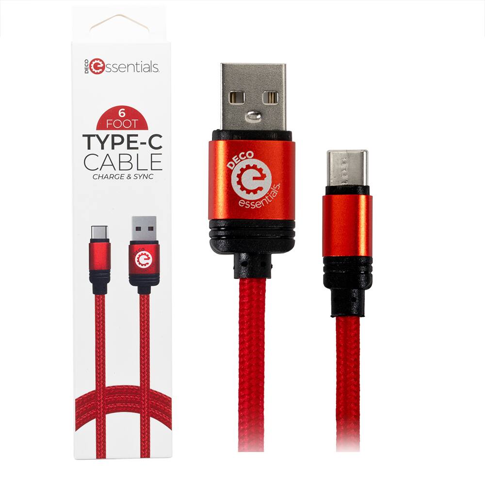DECO essentials.

6 FOOT TYPE-C CABLE CHARGE & SYNC DECO essentials