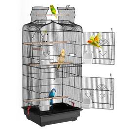VEVOR - 41-inch Open Top Large Parrot Bird Cage, Hanging Bird Cage for Parakeets Small Quaker Conures Travel Pet Flight Birdcage