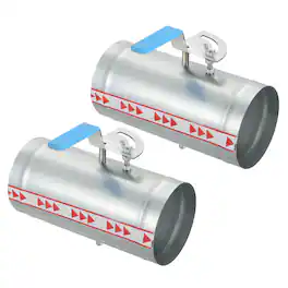 Unique Bargains - 4 Inch HVAC Duct Damper, 2pcs Manual Volume Backdraft Damper Metal Adjustment Airflow Ducting Control Valve - Silver/Blue