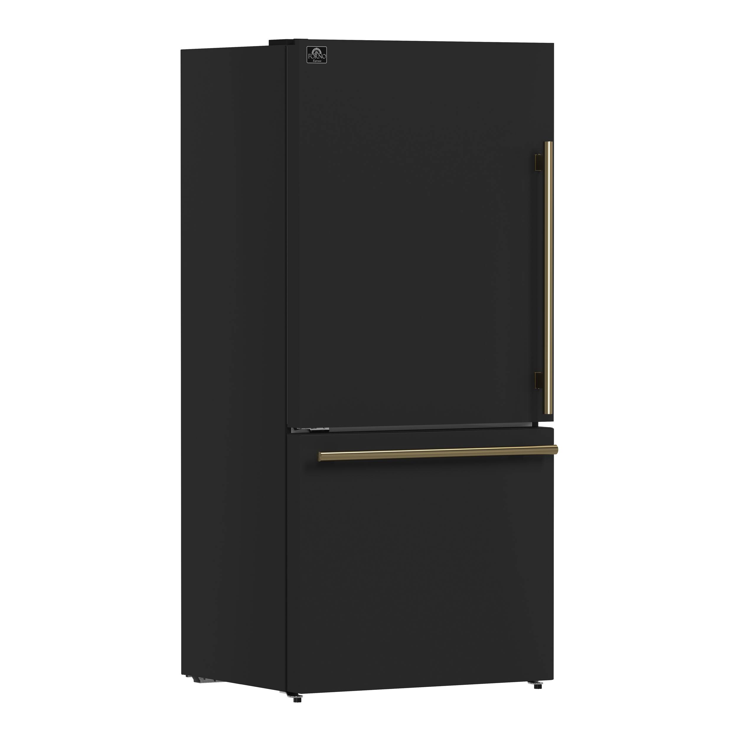 Angle. Forno Appliances - Milano Espresso 17.2 Cu. Ft. Bottom Freezer Refrigerator with Built-In Ice Maker - Black.