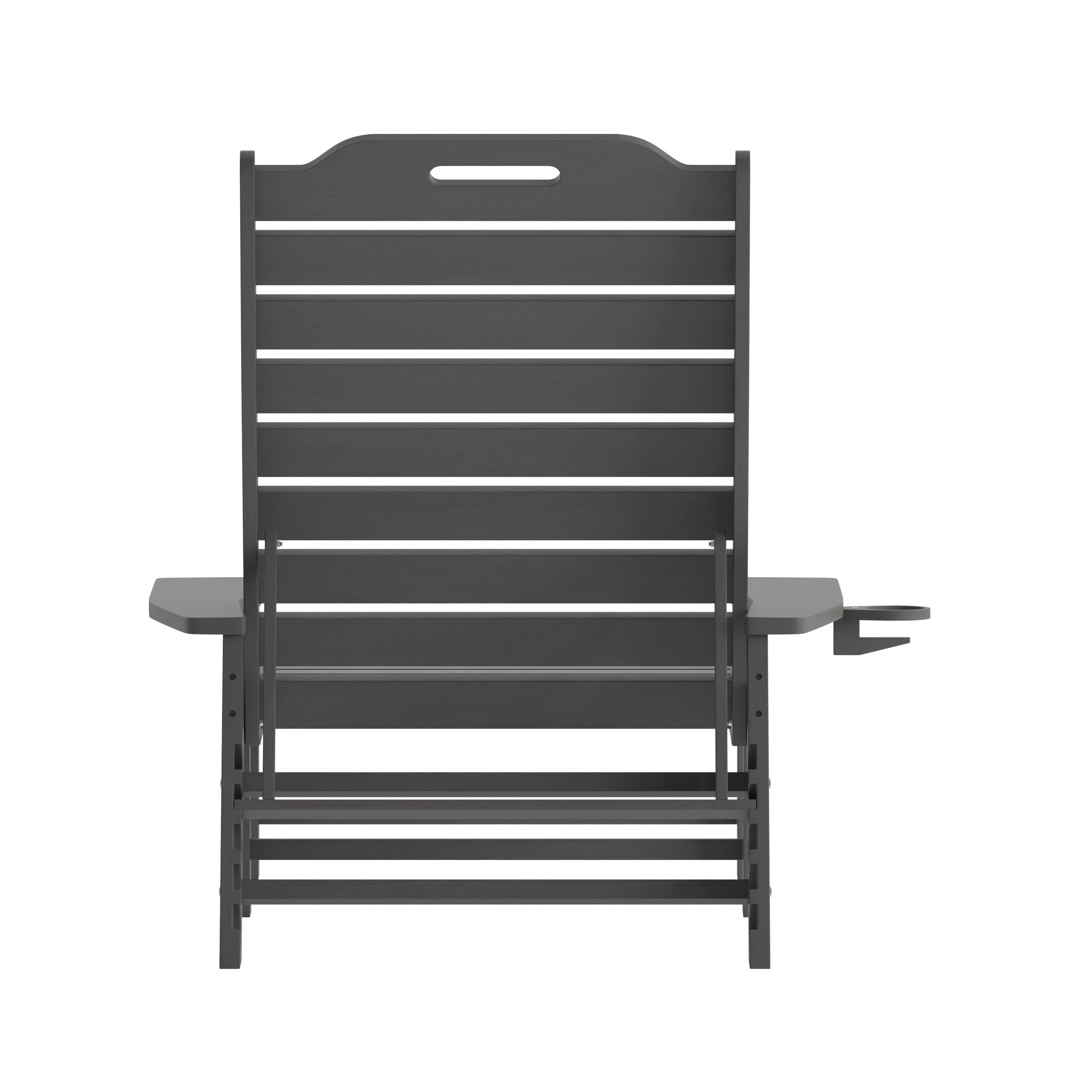 Alt View 7. Emma + Oliver - Ventura Poly Resin Adjustable Adirondack Lounger with Swivel Cup Holder for Indoor/Outdoor Use - Gray.
