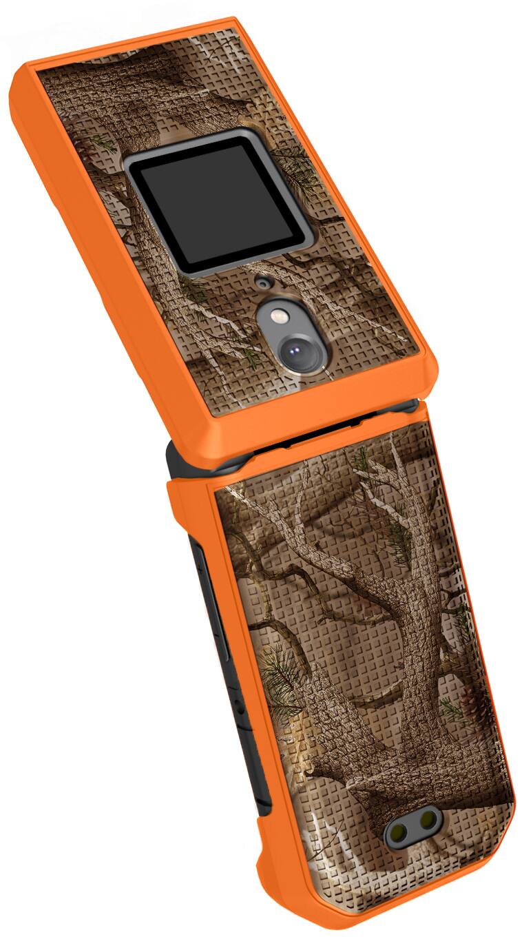 Alt View 5. Nakedcellphone - Case for CAT S22 Flip Phone - Slim Hard Shell Cover - Hunter Camo.