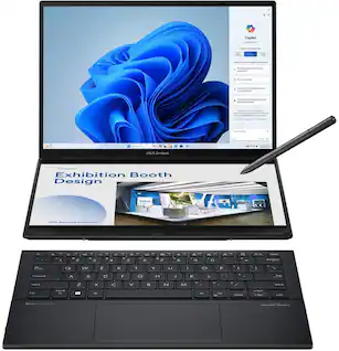 ASUS - Zenbook Duo Dual 14" 3K OLED Touch Laptop - Evo Intel Core Ultra 9 285H with 32GB RAM - Intel Arc Graphics - 1TB SSD - Inkwell Gray
