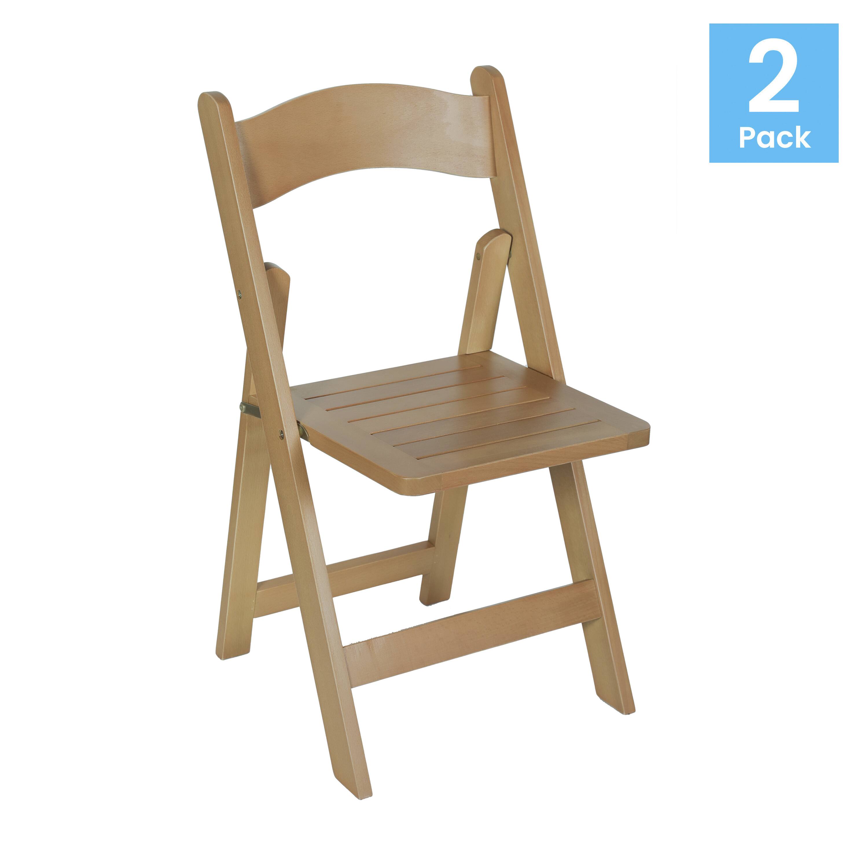 Alt View 1. Emma + Oliver - Magill Set of 2 Solid Wood Foldable Dining Chairs - Oak.
