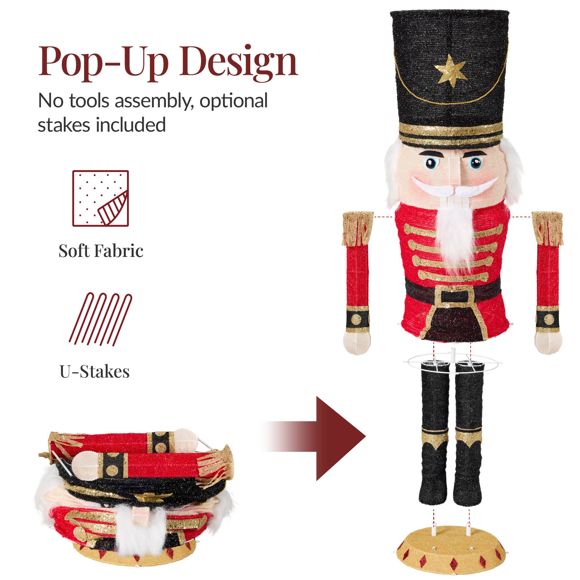 Pop-Up Design  
No tools assembly, optional stakes included  

Soft Fabric  
U-Stakes