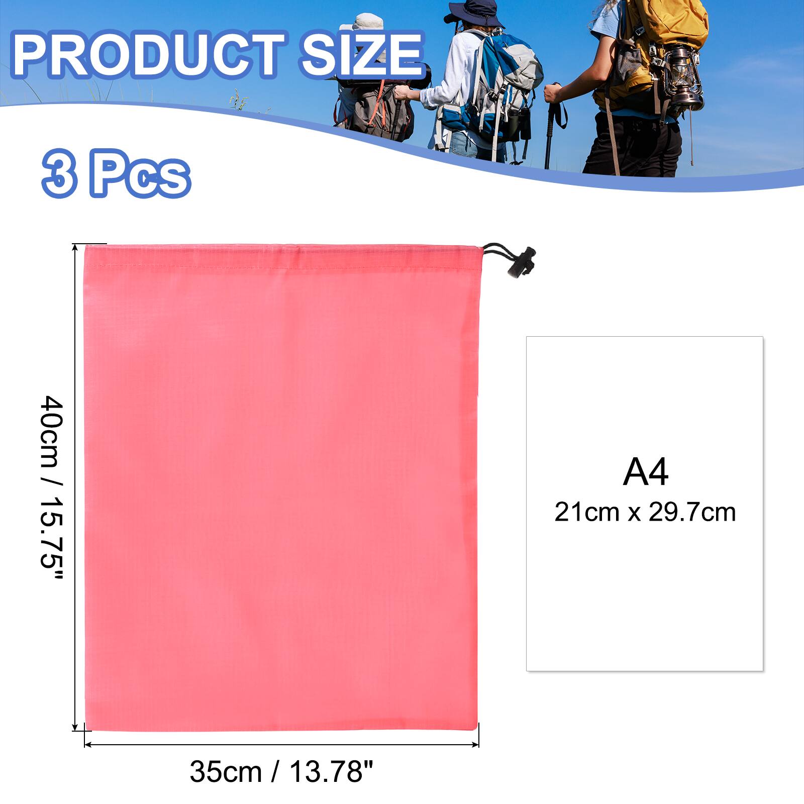 PRODUCT SIZE  
3 Pcs  
40cm / 15.75"  
A4  
21cm x 29.7cm  
35cm / 13.78"
