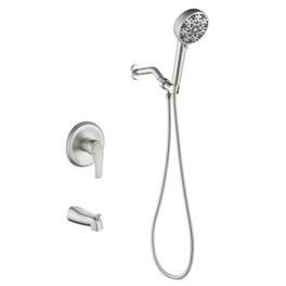 Boyel Living - Shower Set with cUPC Pressure Balance Valve 7 Function Filter Handheld Shower and High Flow Tub Spout - Brushed Nickel