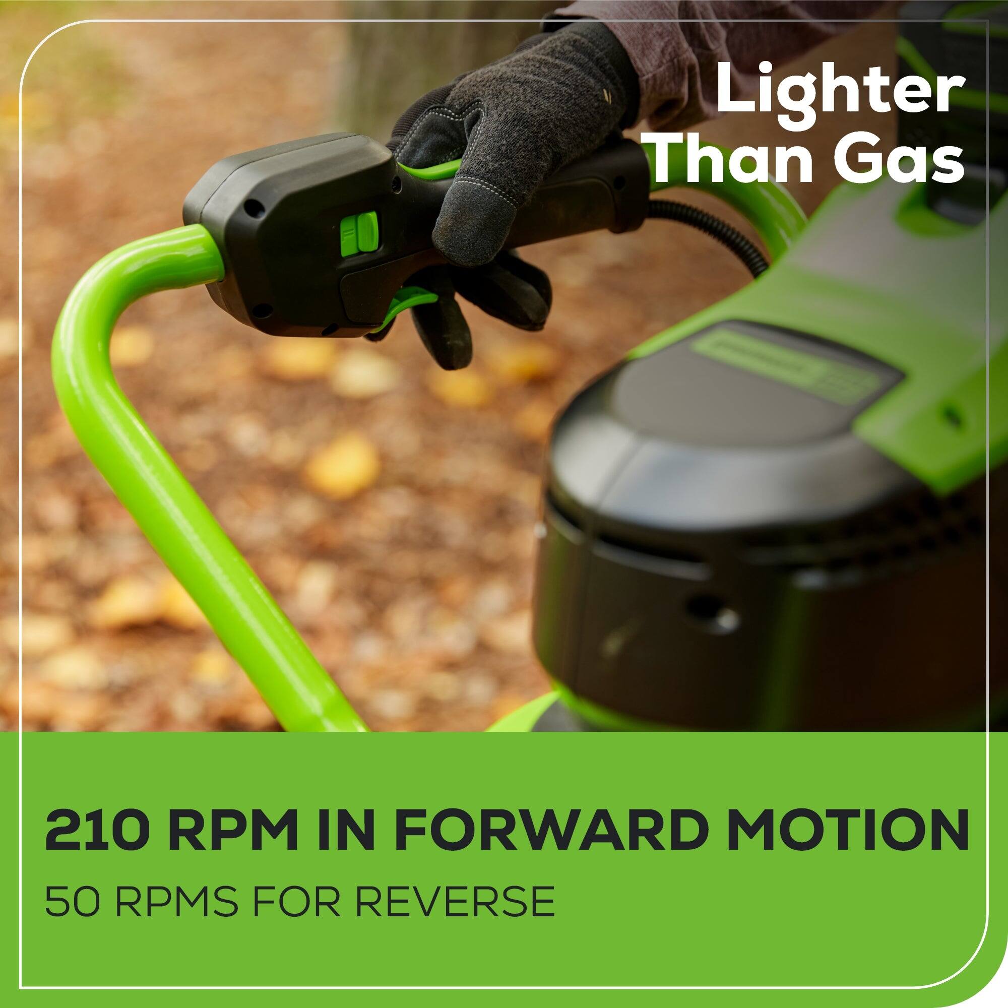Lighter Than Gas  
210 RPM IN FORWARD MOTION  
50 RPMS FOR REVERSE
