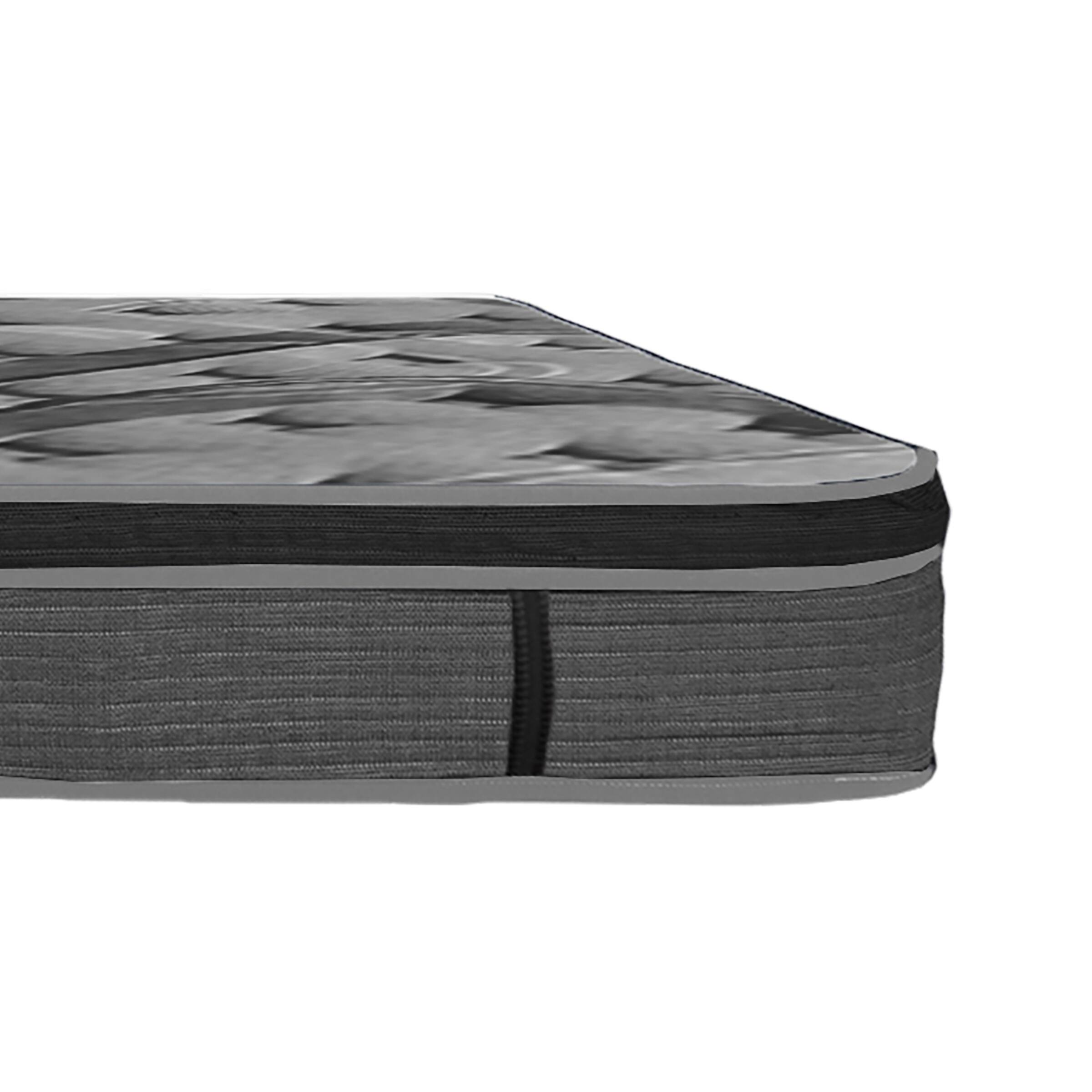 Alt View 3. Glintex - 14 Inch Euro Top Queen Mattress with Memory Foam and Pocket Coil Support - Dark Gray.