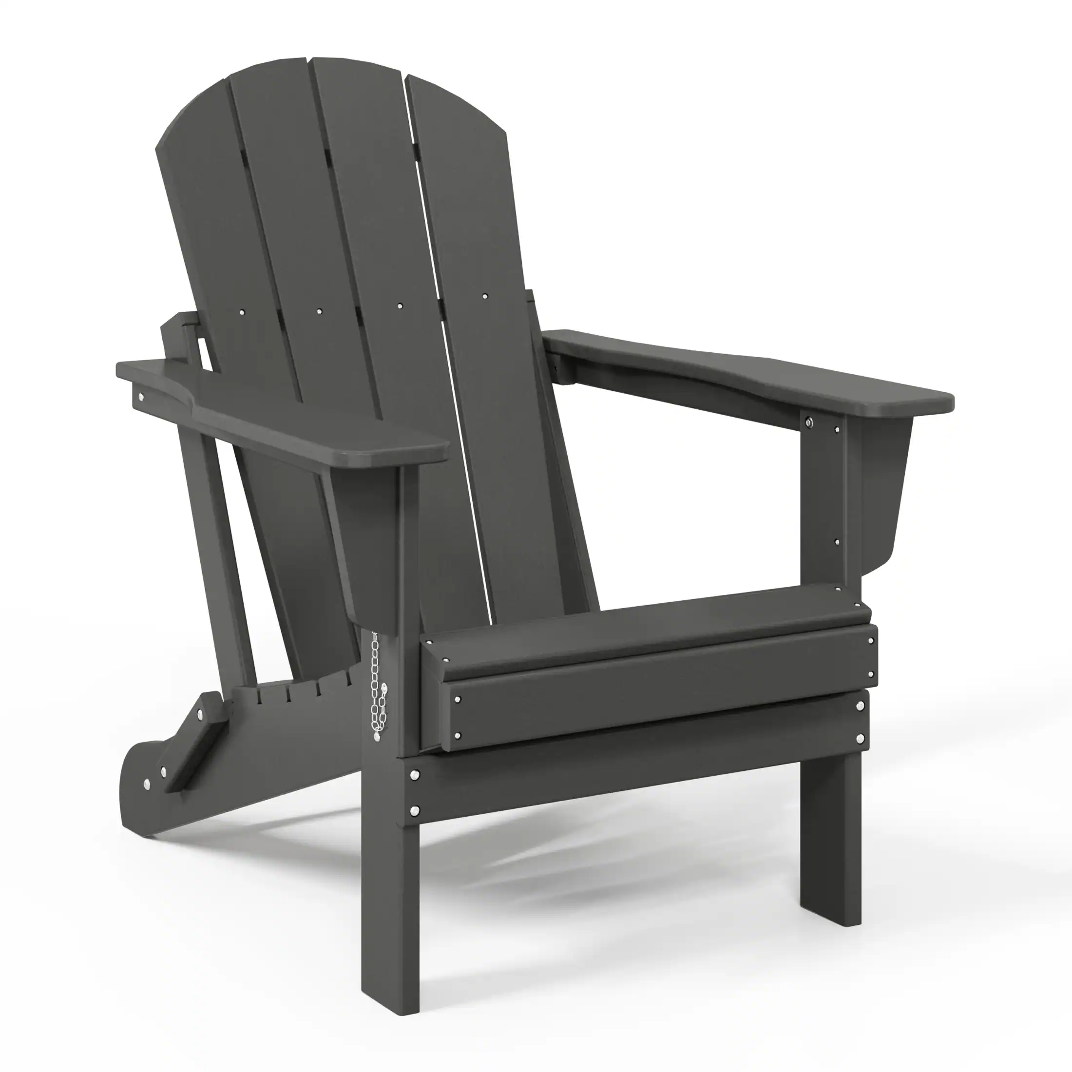 Left. WestinTrends - WestinTrends Malibu Outdoor HDPE Folding Poly Adirondack Chairs (Set of 2) - Gray.