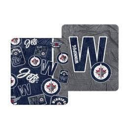 Logo Brands - Winnipeg Jets 50" x 60" Dream Weave Throw Blanket - Navy
