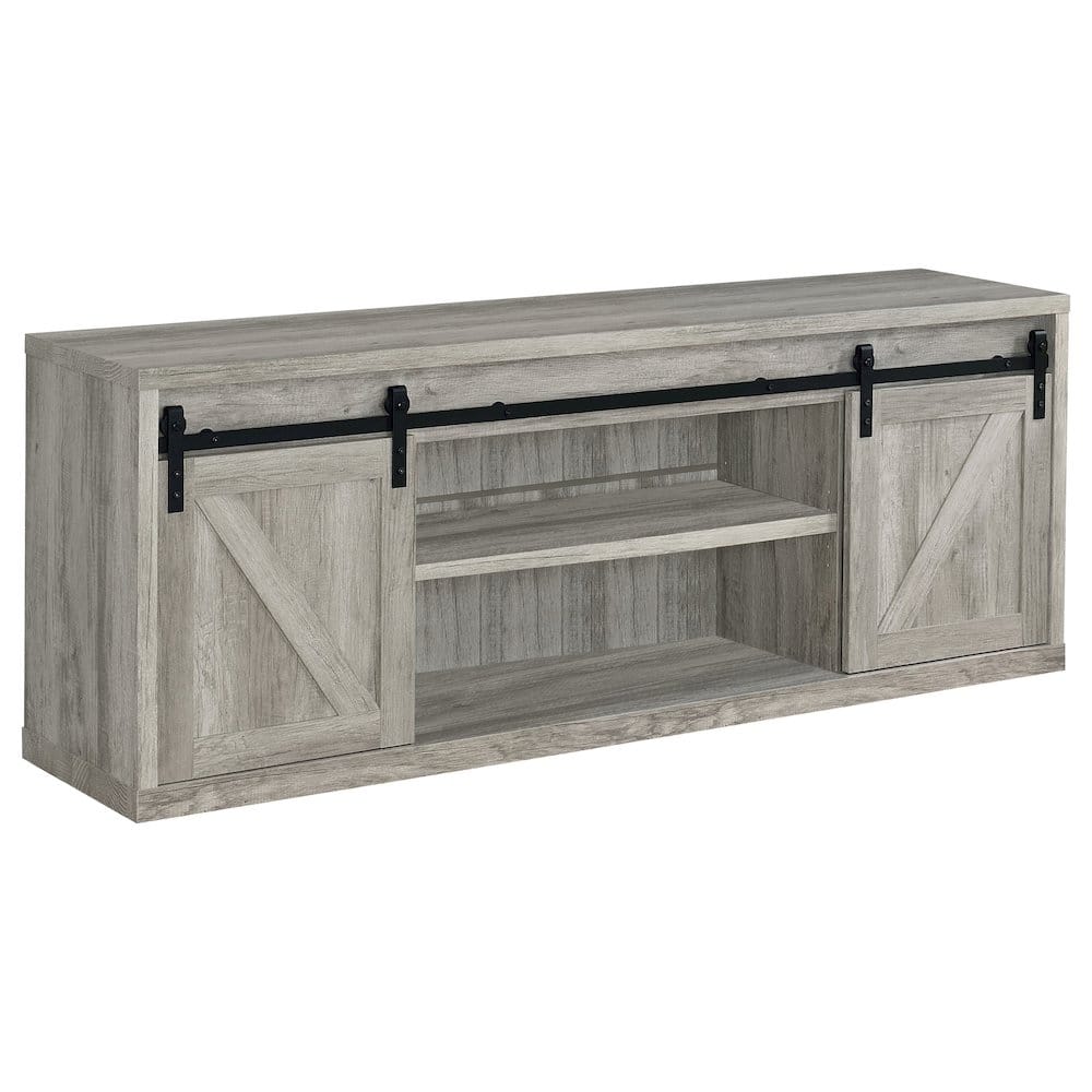 Coaster Co. of America - Brockton 2-door Engineered Wood 71" TV Stand Grey Driftwood - Brown
