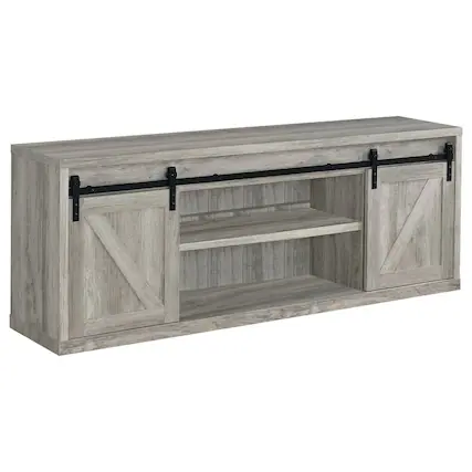 Front. Coaster Co. of America - Brockton 2-door Engineered Wood 71" TV Stand Grey Driftwood - Brown.