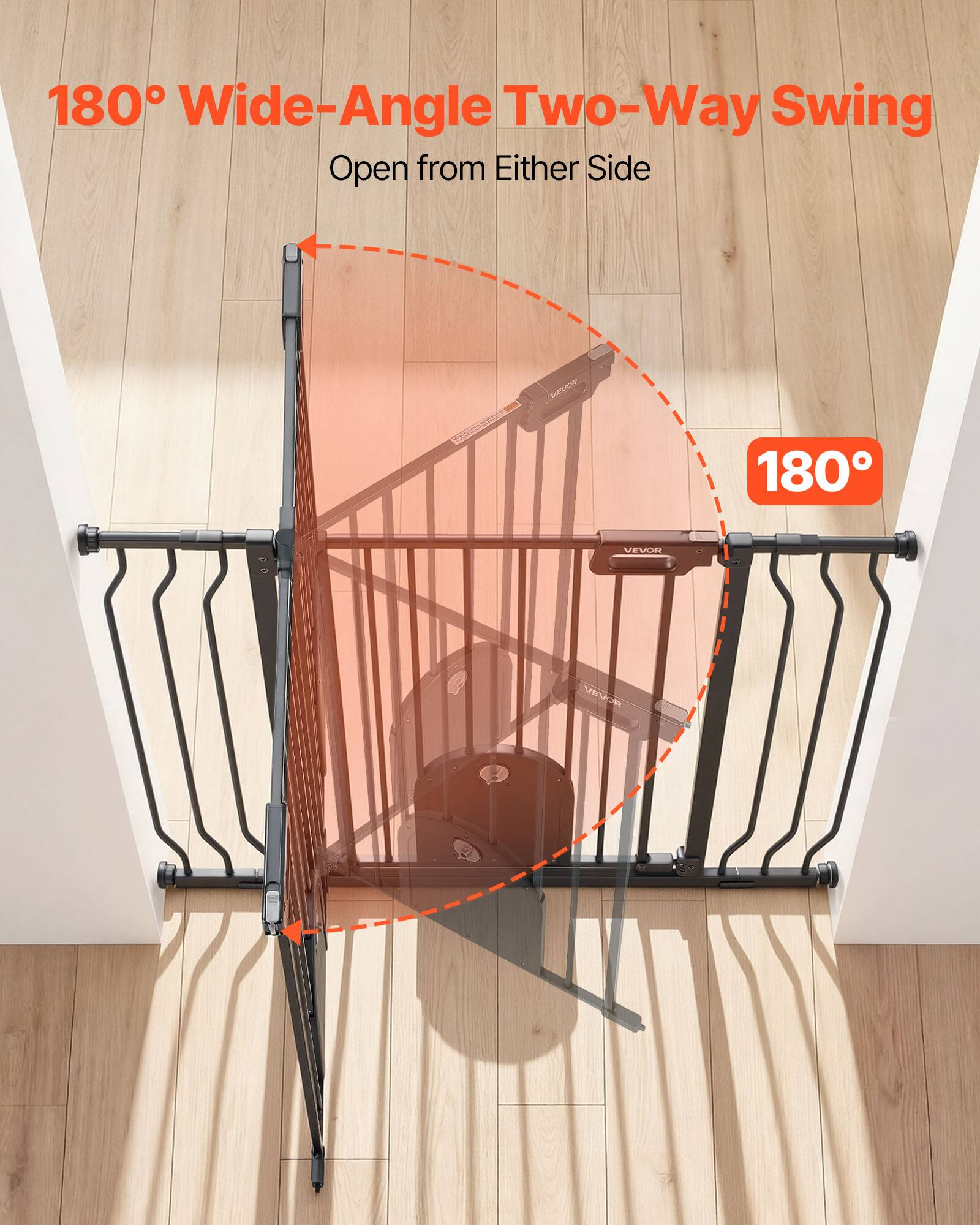 180° Wide-Angle Two-Way Swing  
Open from Either Side