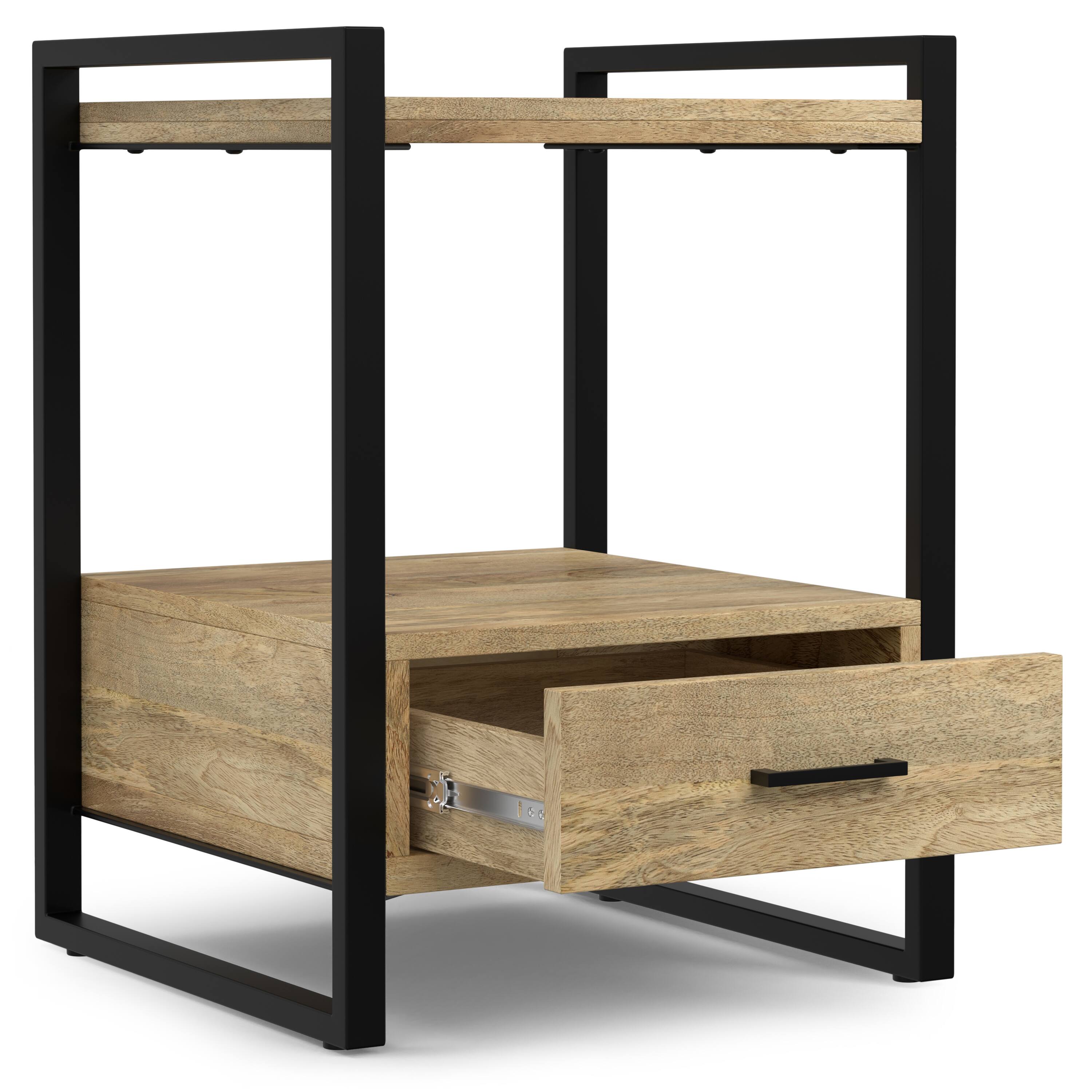 Back. Simpli Home - Riverside SOLID MANGO WOOD 22 inch Wide Modern Industrial TV Media Stand in Natural - Natural.