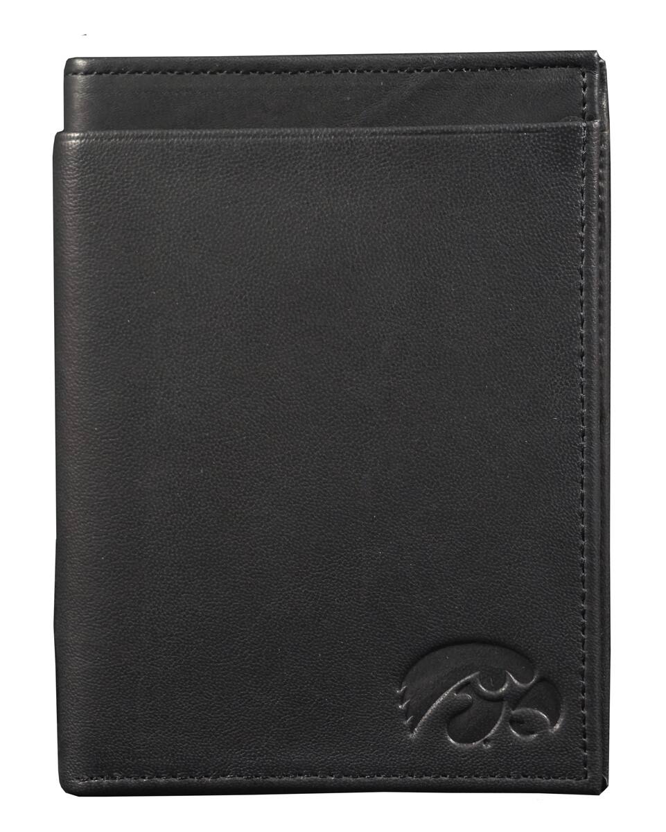 Alt View 1. Rico Industries - Iowa Hawkeyes Black Leather Traveling Bilfold Wallet w/ RFID Blocking- 14 total slots/pockets - Multi.