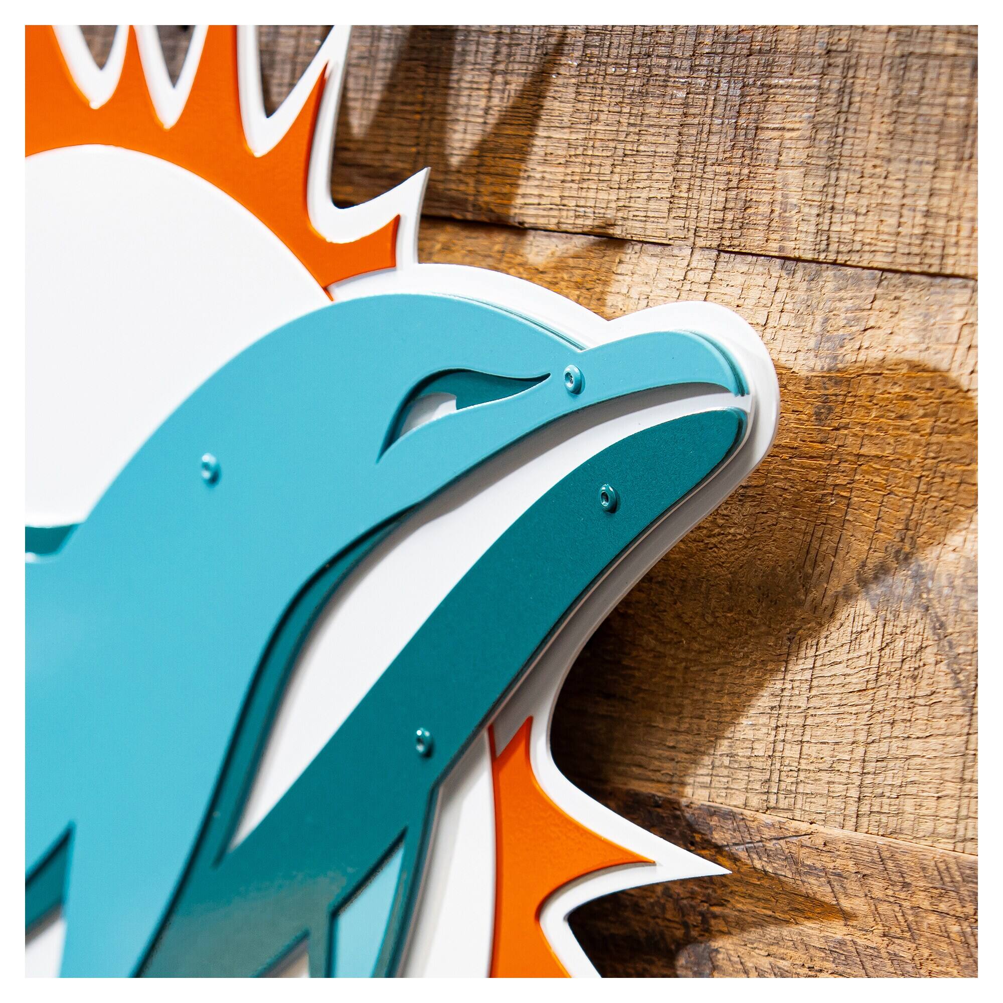 Alt View 2. Evergreen Enterprises - Miami Dolphins 23" Layered Metal Wall Art Sign - Multicolor.