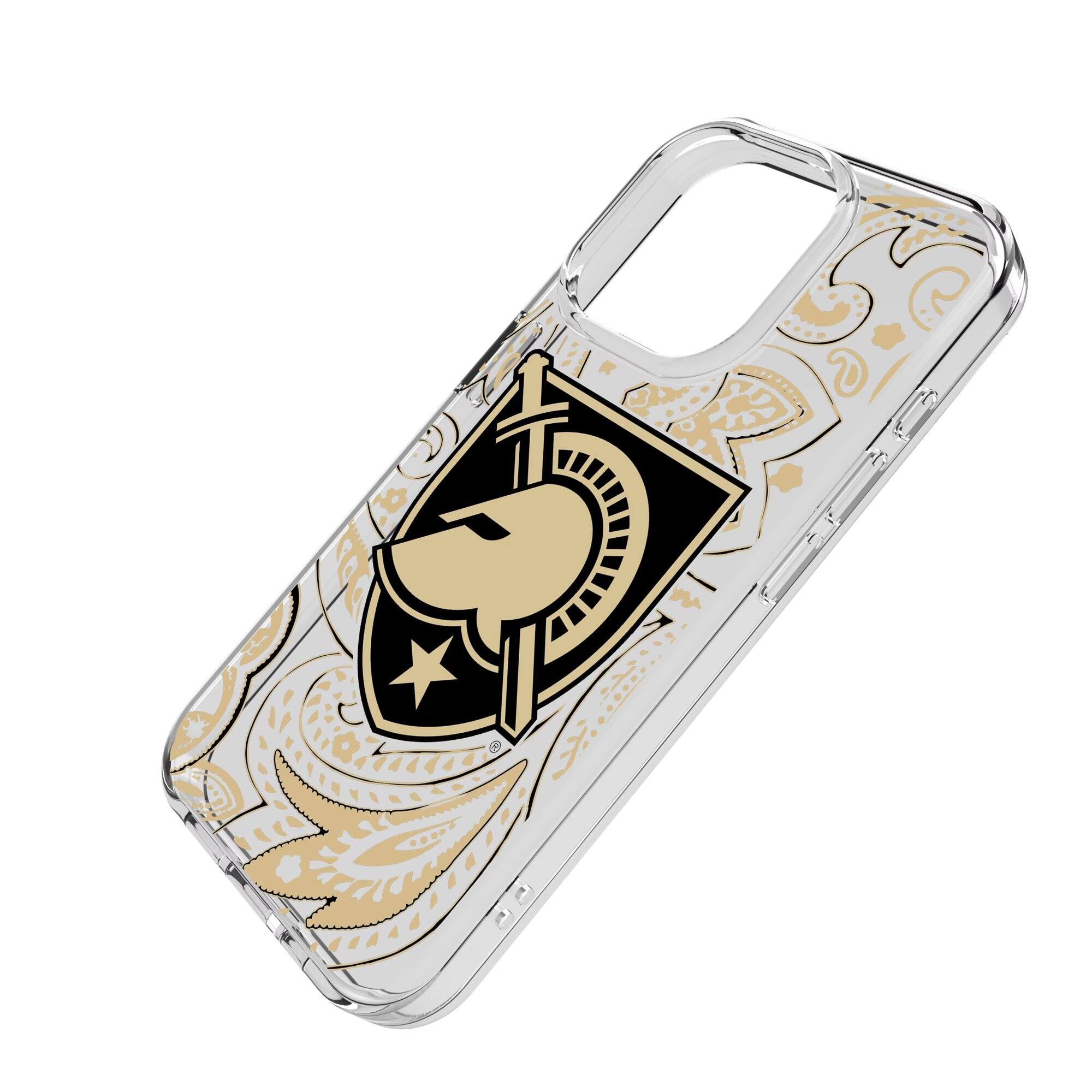 Alt View 1. Keyscaper - Army Black Knights iPhone Paisley Design Clear Case - 15 Pro Max - Multicolor.