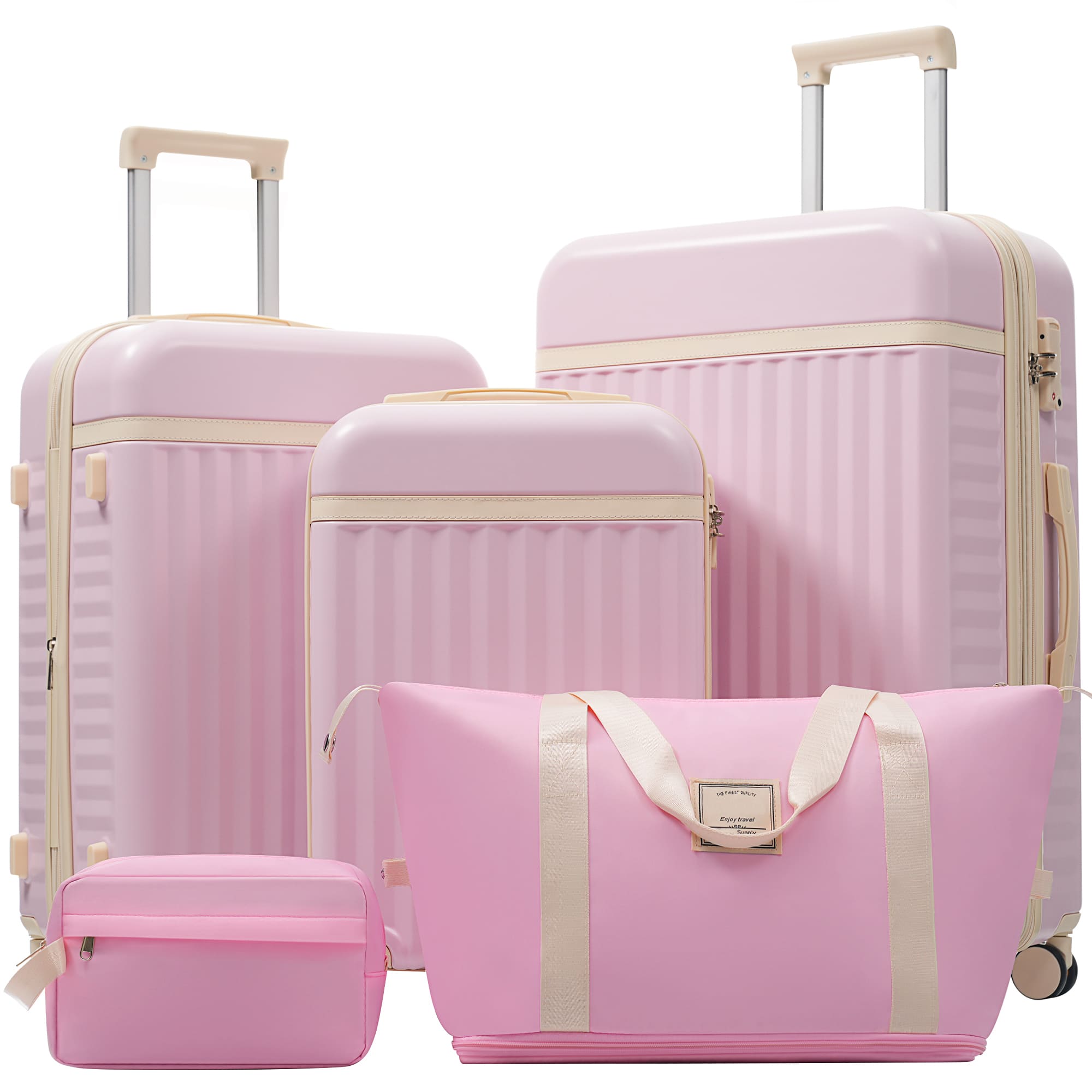 Boyel Living - Pink Hardshell Luggage Set Spinner Suitcase with TSA Lock ABS Lightweight Material Durable Material - Light Blue