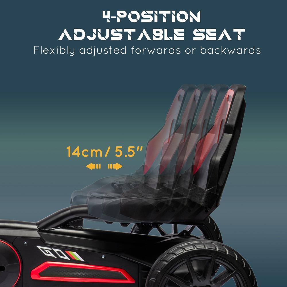4-Position Adjustable Seat  
Flexibly adjusted forwards or backwards  
14cm / 5.5"