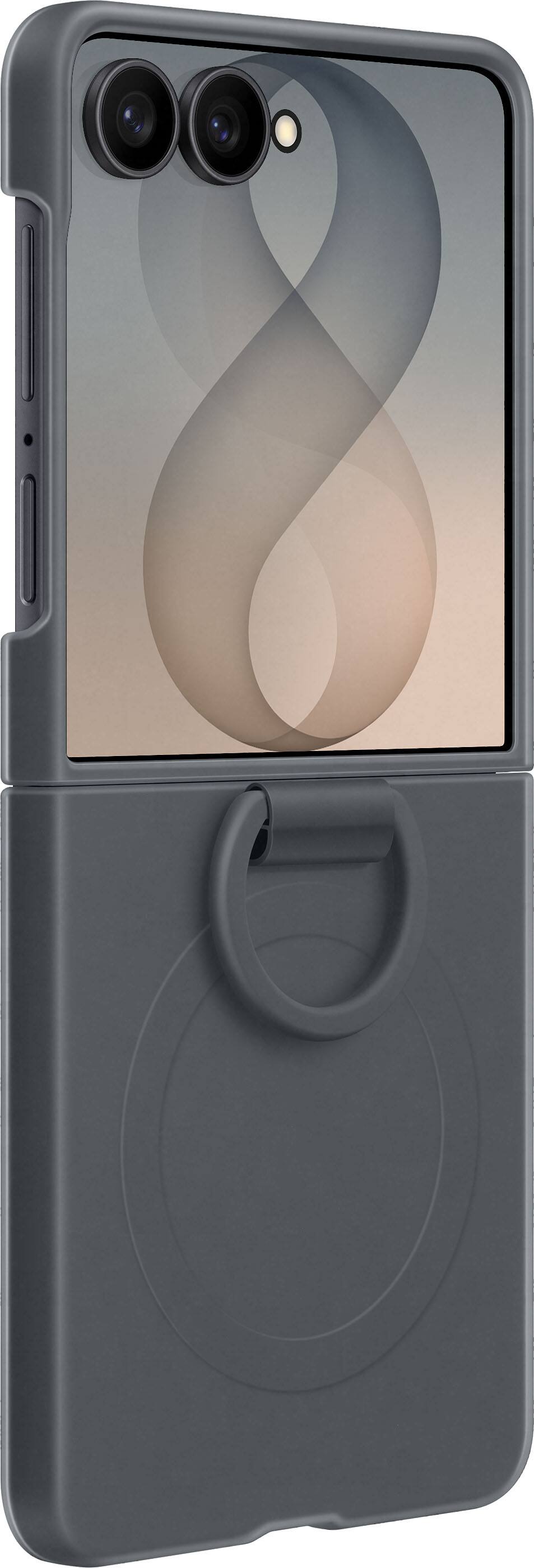 Alt View 4. Samsung - Galaxy Z Flip8 Silicone Ring Magnet Case - Graphite.
