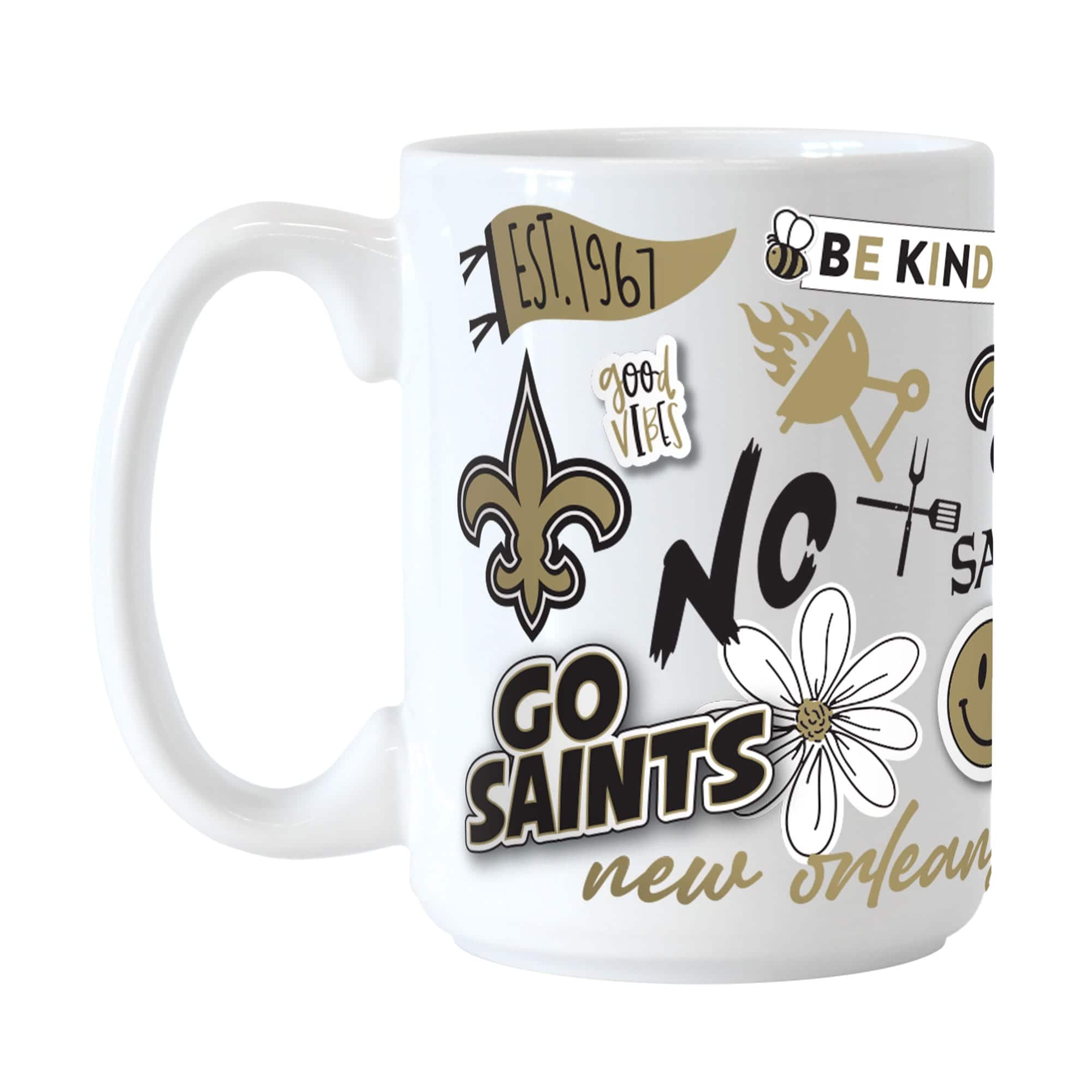 Photos - Mug / Cup Native Logo Brands - New Orleans Saints 15oz.  Ceramic Mug - Multicolor 5273912 